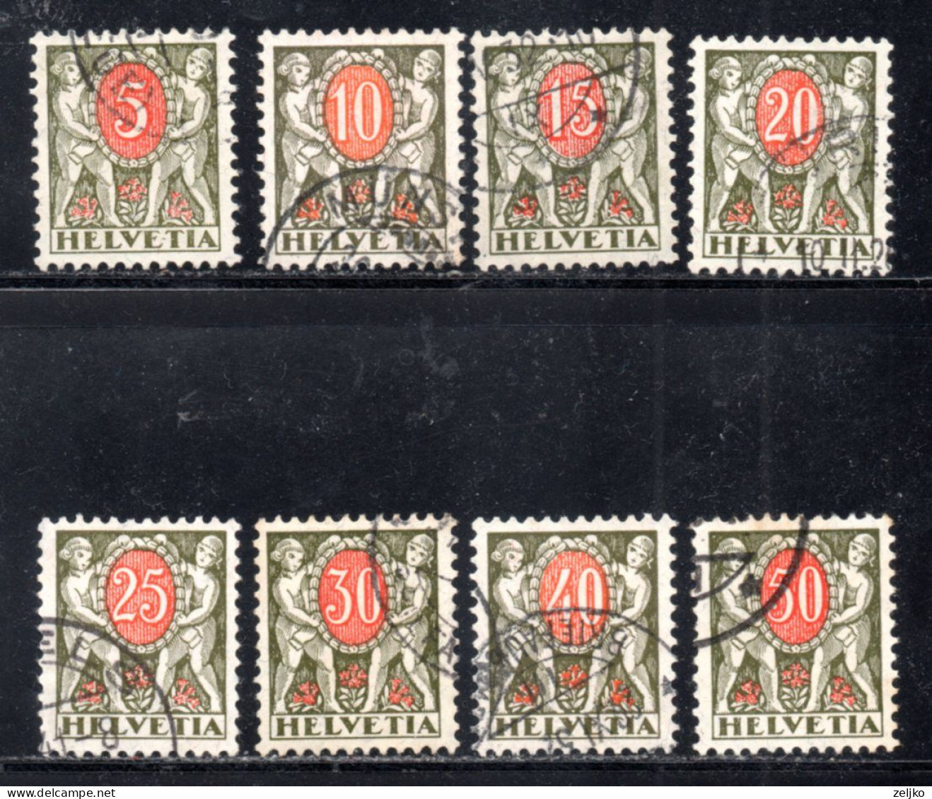 Switzerland, Used, Porto 1924 - 1934, Michel 42 - 49 - Postage Due