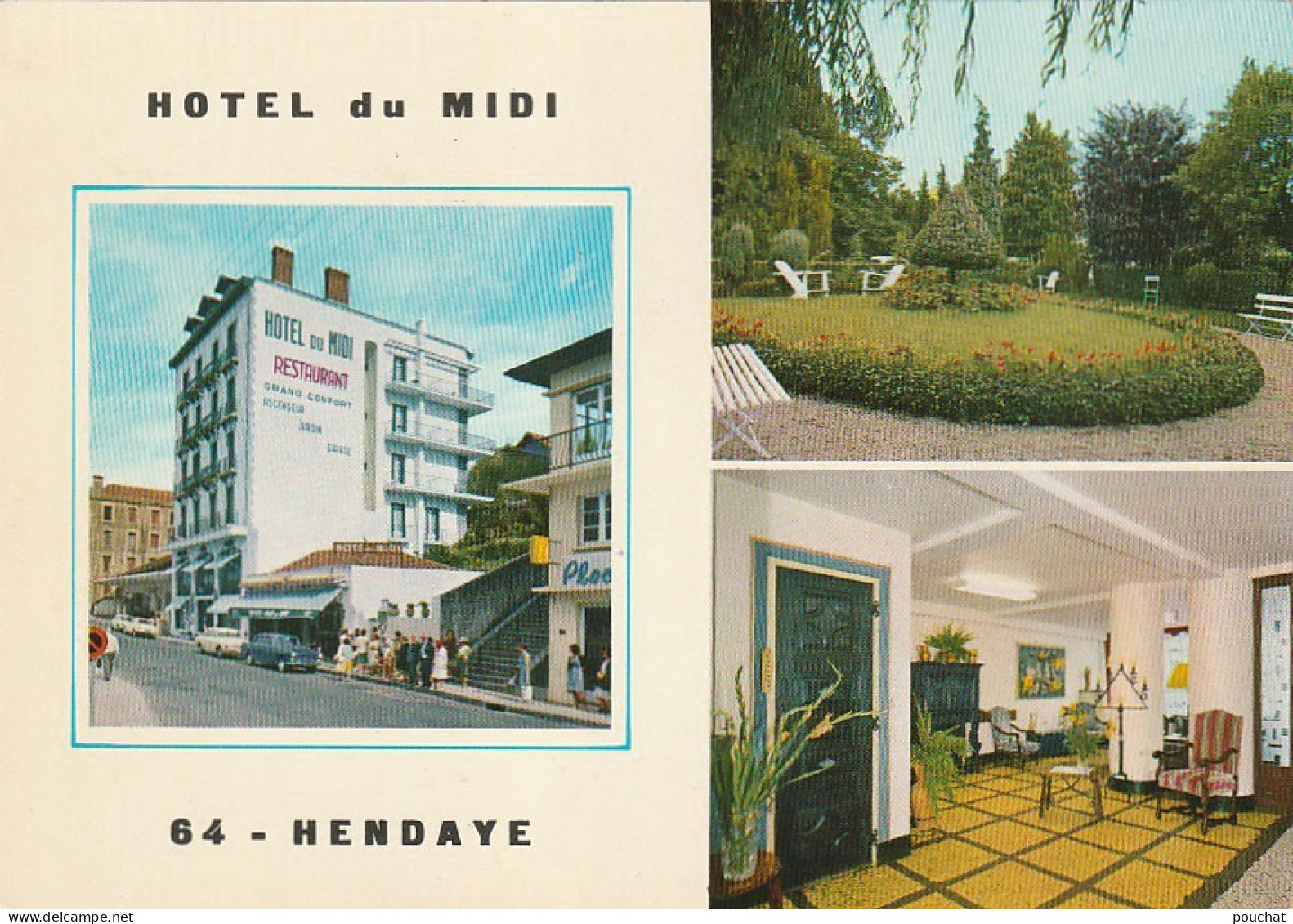 Z+ 12-(64) HENDAYE - HOTEL DU MIDI - CARTE MULTIVUES COULEURS - 2 SCANS - Hendaye