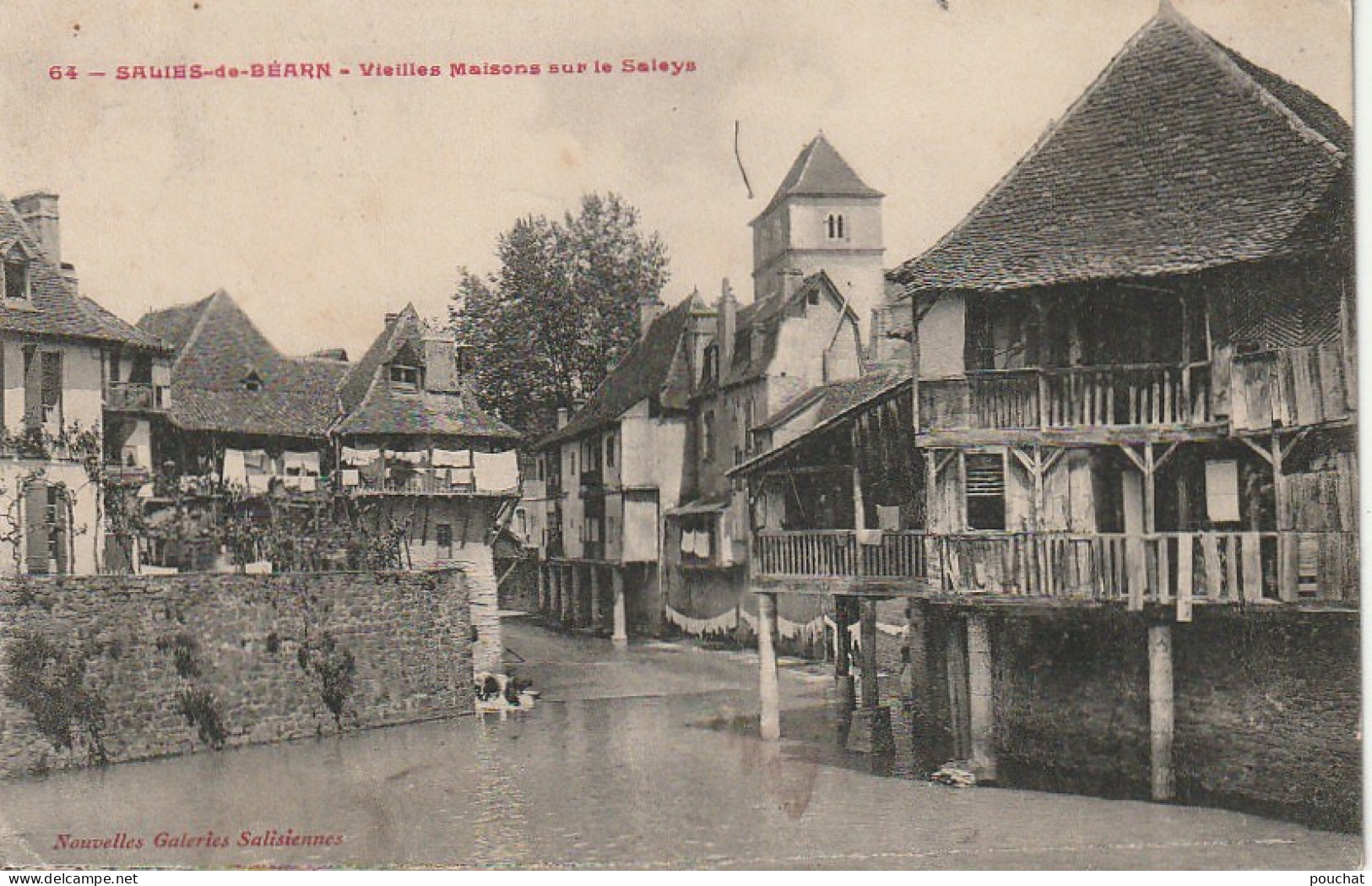 Z+ 13-(64) SALIES DE BEARN - VIEILLES MAISONS SUR LA SALEYS - 2 SCANS - Salies De Bearn