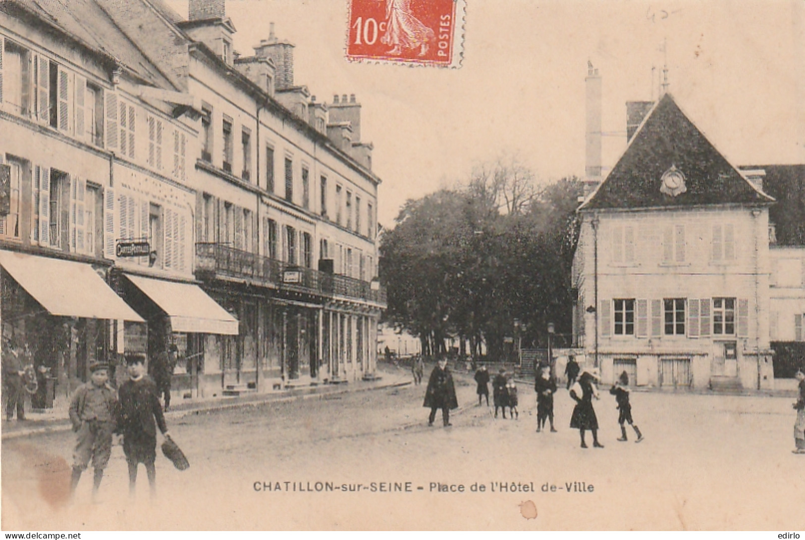 ***  21 ***  CHATILLON SUR SEINE  Place De L'hôtel De Ville Animée écoliers -- TTBE  - Chatillon Sur Seine