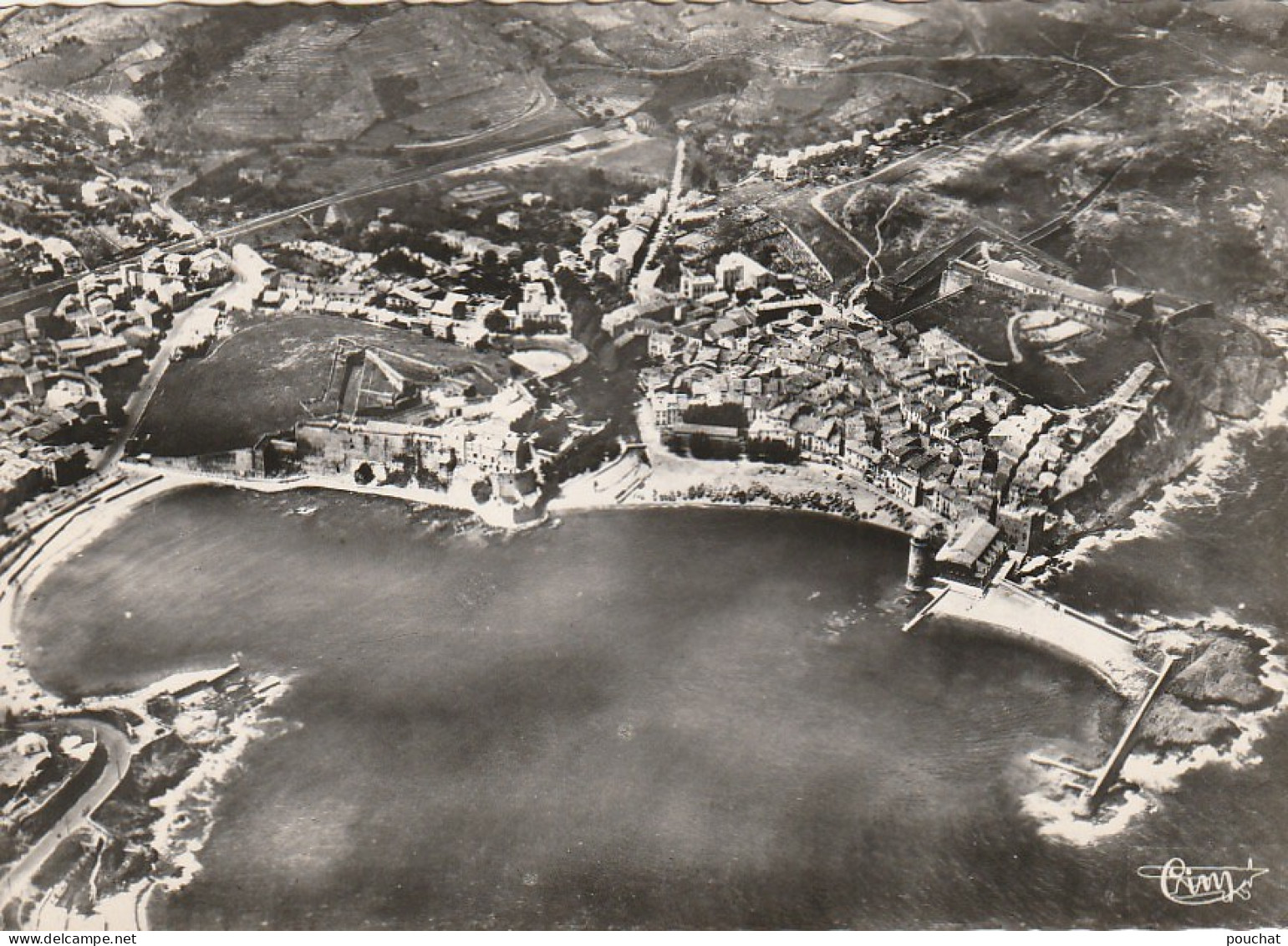 Z+ 16-(66) COLLIOURE - VUE AERIENNE SUR LE PORT ET LA VILLE - 2 SCANS - Collioure