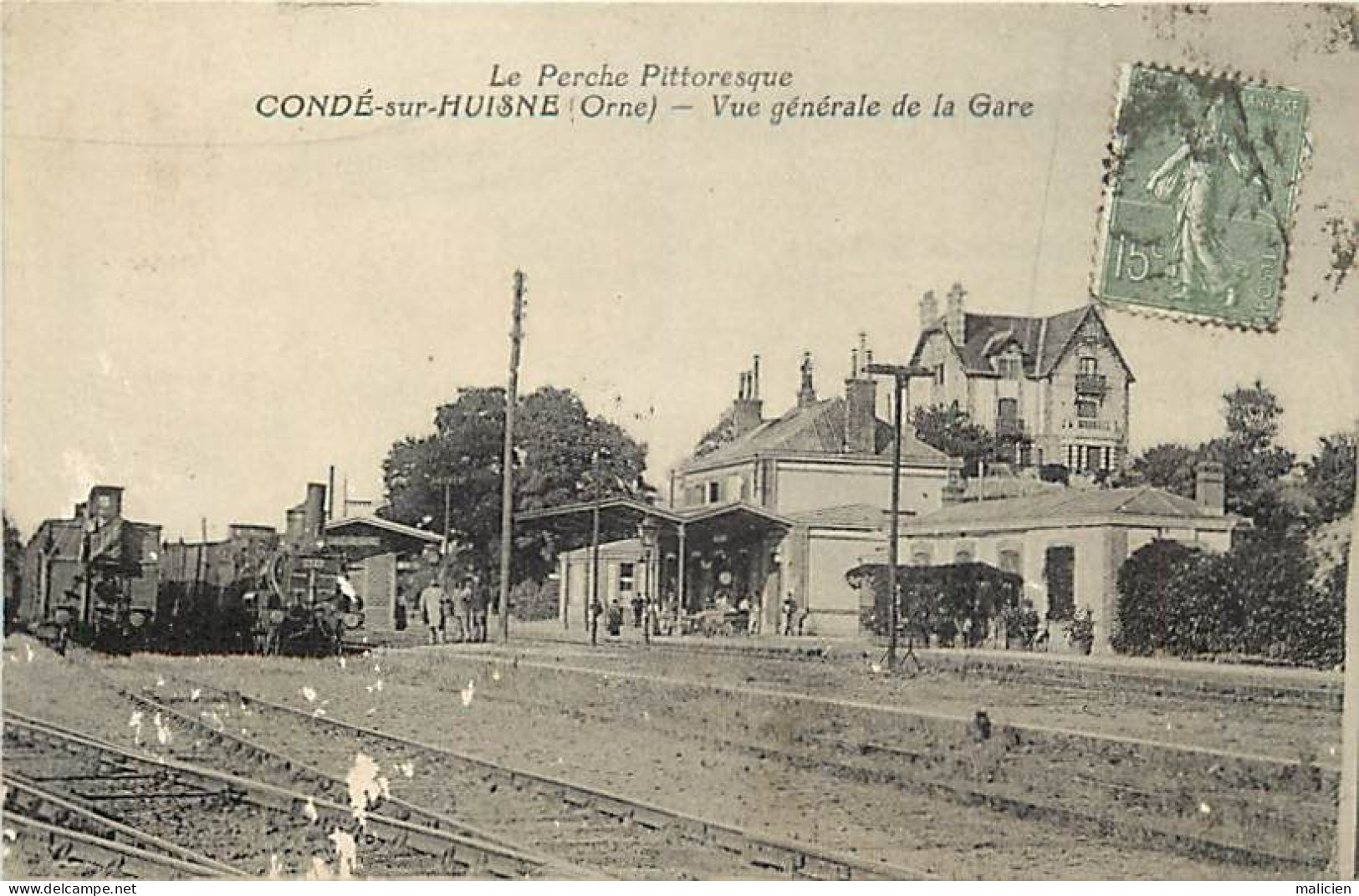 - Orne -ref-B779- Condé Sur Huisne -vue Generale De La Gare - Gares - Train - Trains - Ligne De Chemin De Fer -voir Etat - Other & Unclassified