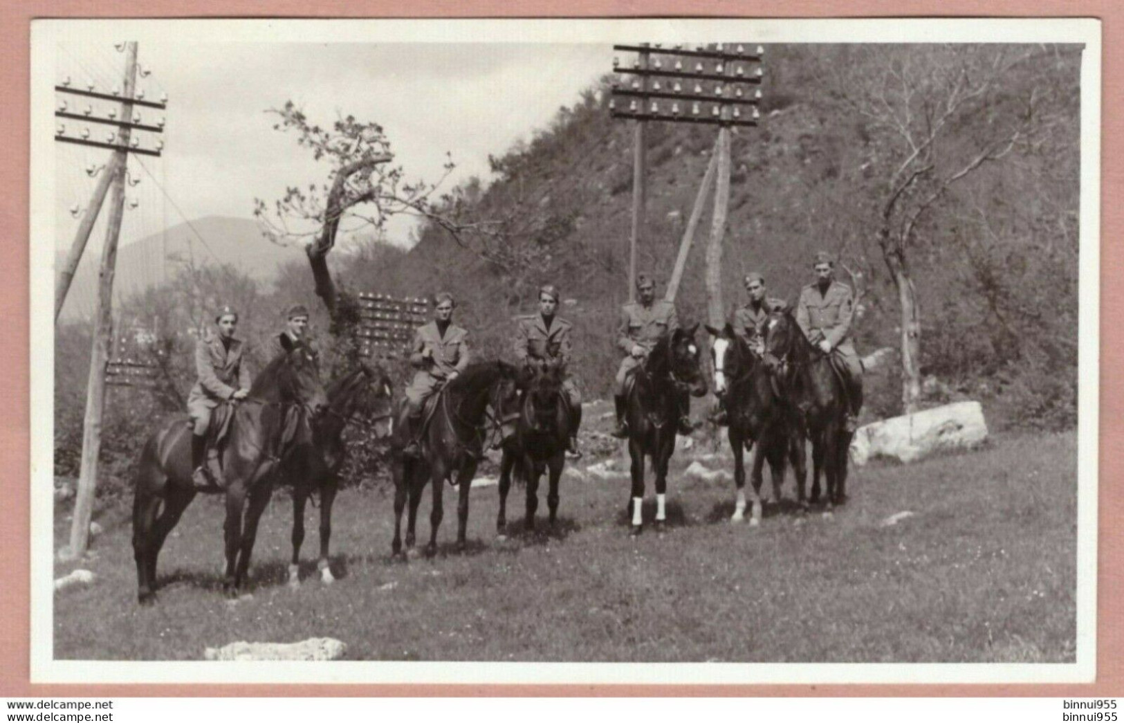 Foto/Cartolina Ricordo Gruppo Di Militari A Cavallo - Non Viaggiata - Guerre 1939-45