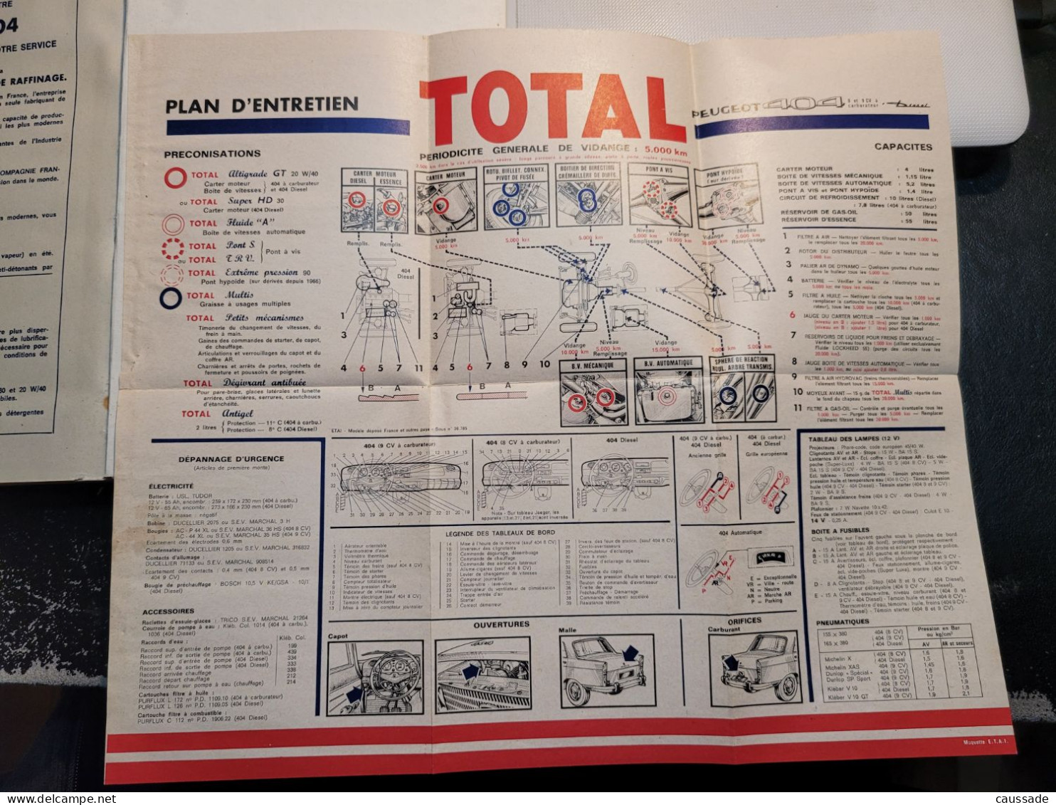 Guide Technique Et Pratique PEUGEOT 404 - édition 1968 - 150 Pages - 21x15.5 Cm - état Parfait, Pas De Manque - Coches