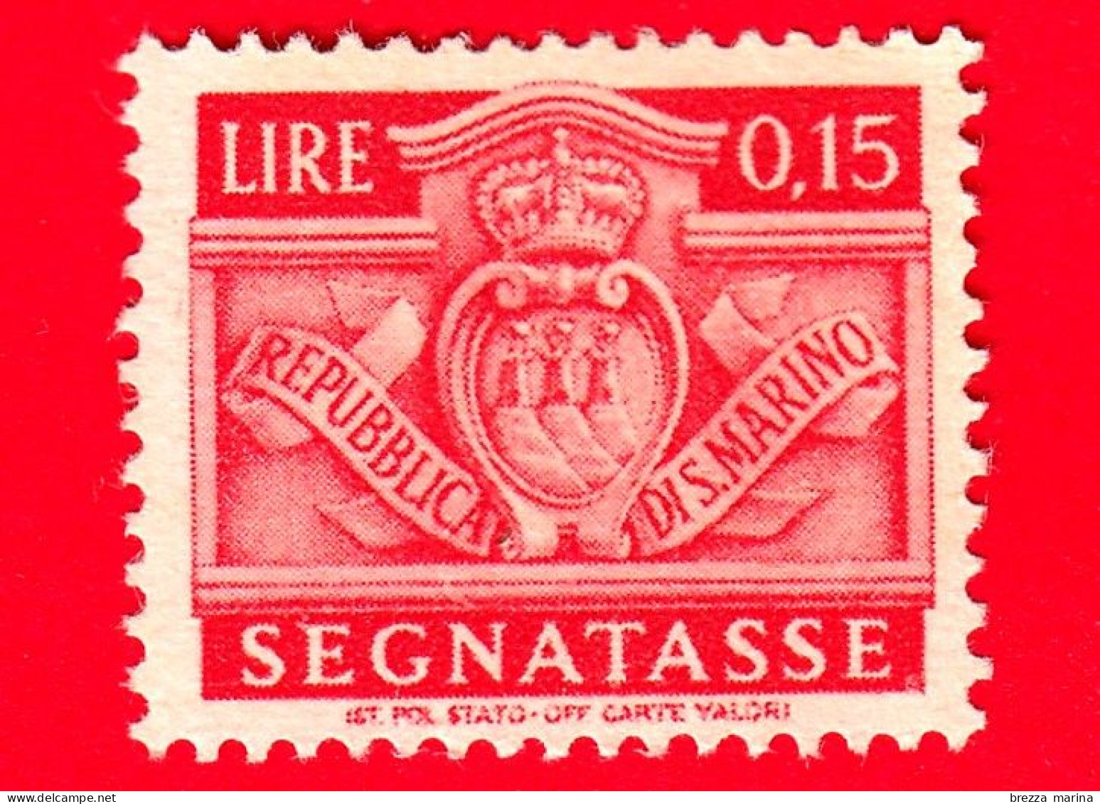 SAN MARINO -  Usato - 1945 - Stemma - Segnatasse -  Stemma Di San Marino - 0.15 - Timbres-taxe