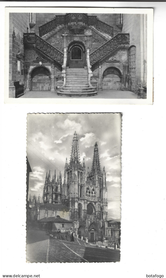 2 CPA  PHOTO BURGOS CATEDRAL EN   1935!(voir Timbre) - Burgos