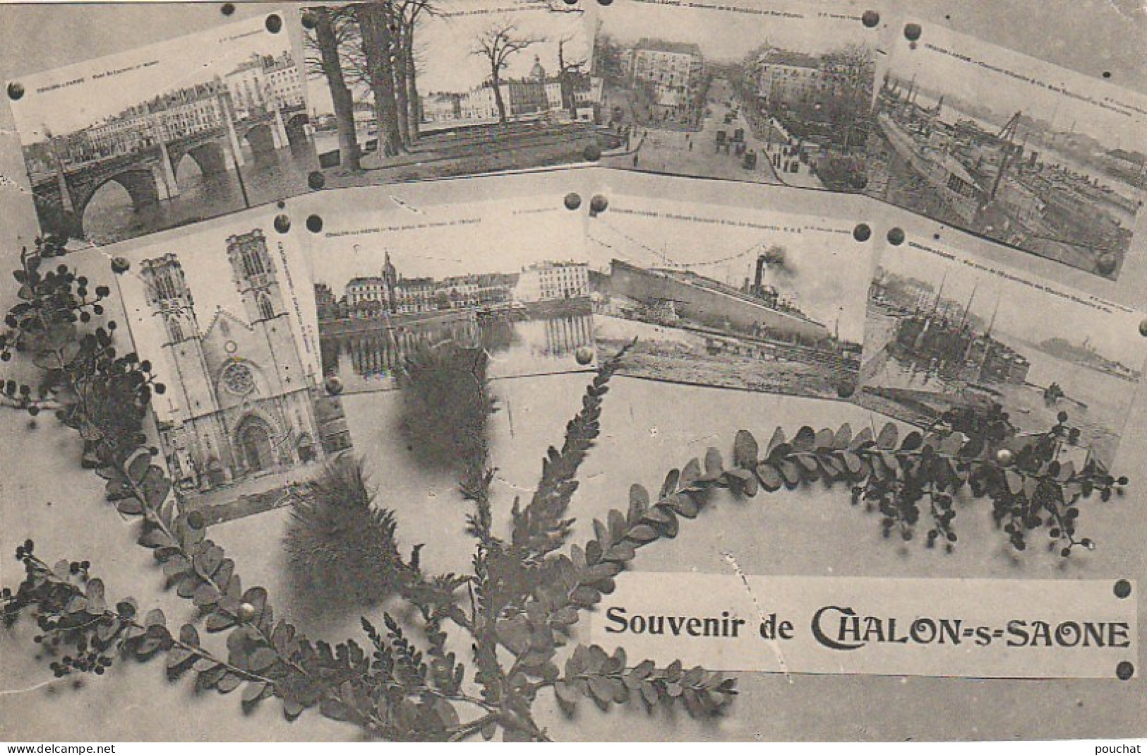 Z+ 21-(71) SOUVENIR DE CHALON SUR SAONE - CARTE FANTAISIE MULTIVUES - 2 SCANS - Chalon Sur Saone