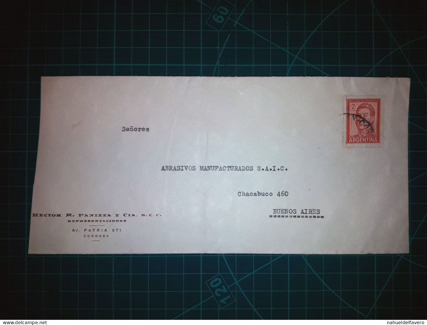 ARGENTINE, Enveloppe De "Hector R. Panizza Y Cia S.C.C. , Representaciones" Distribuée à Capital Federal. Timbre-poste : - Used Stamps
