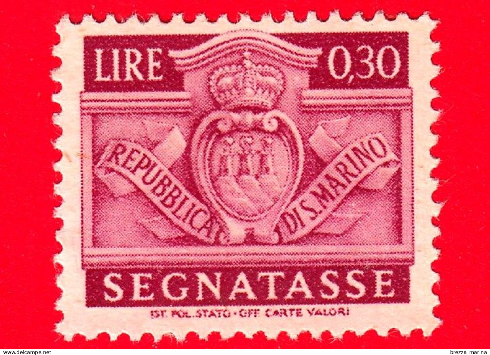 SAN MARINO -  Usato - 1945 - Stemma - Segnatasse -  Stemma Di San Marino - 0.30 - Timbres-taxe