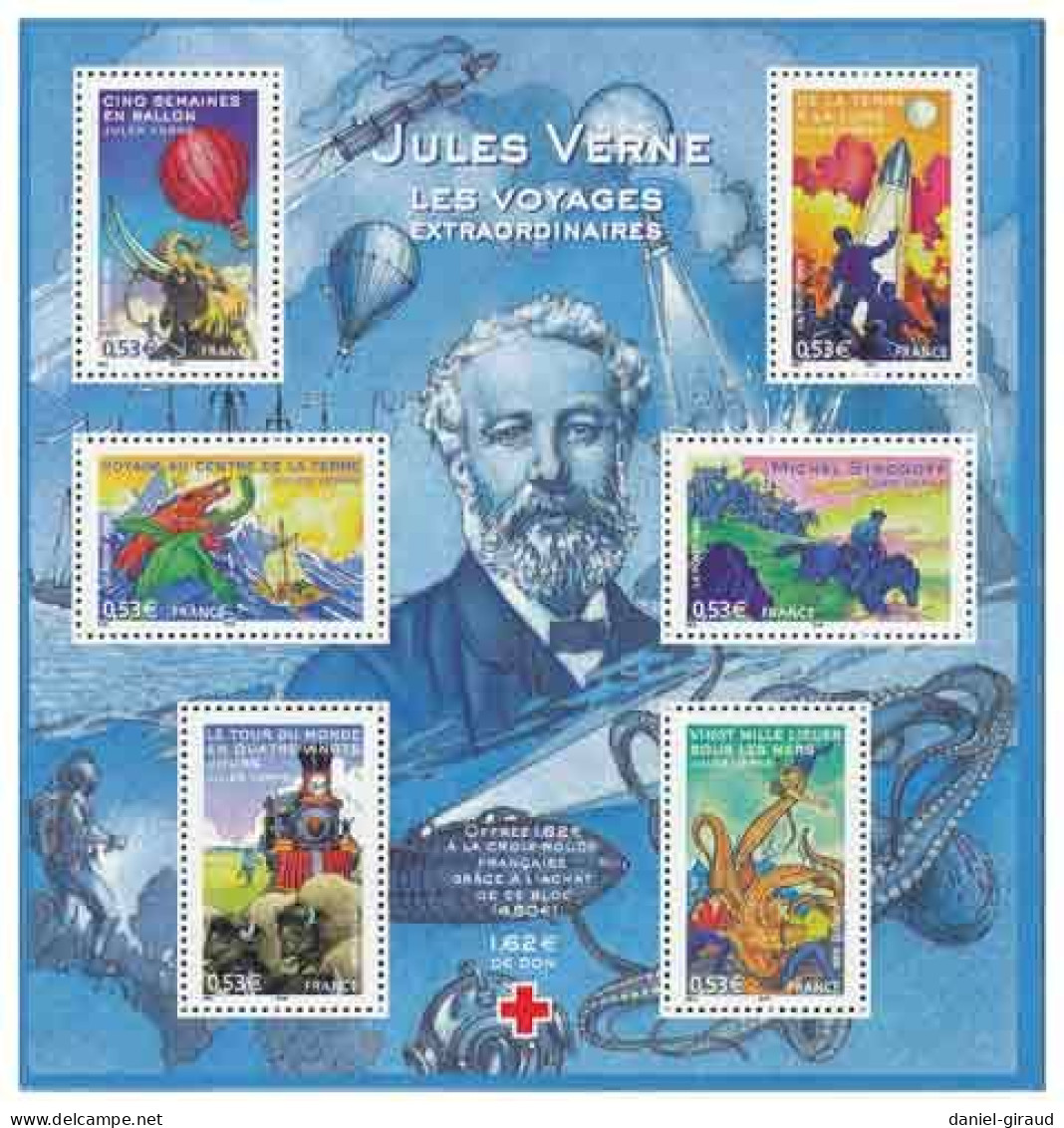 France 2005 Bloc-feuillet MNH ** N°YT BF85 : Bloc Personnages Célèbres - Jules Verne - Mint/Hinged