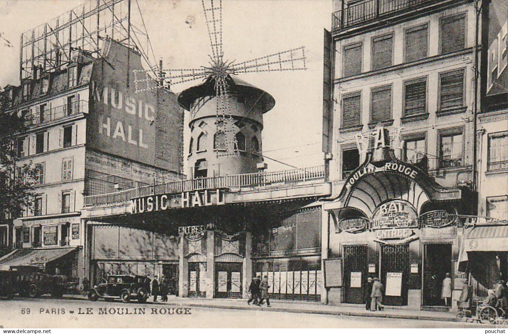 Z++ 3-(75) LE MOULIN ROUGE , PARIS 18e - MUSIC HALL , BAL - BRASSERIE CAFE  - 2 SCANS - Arrondissement: 18