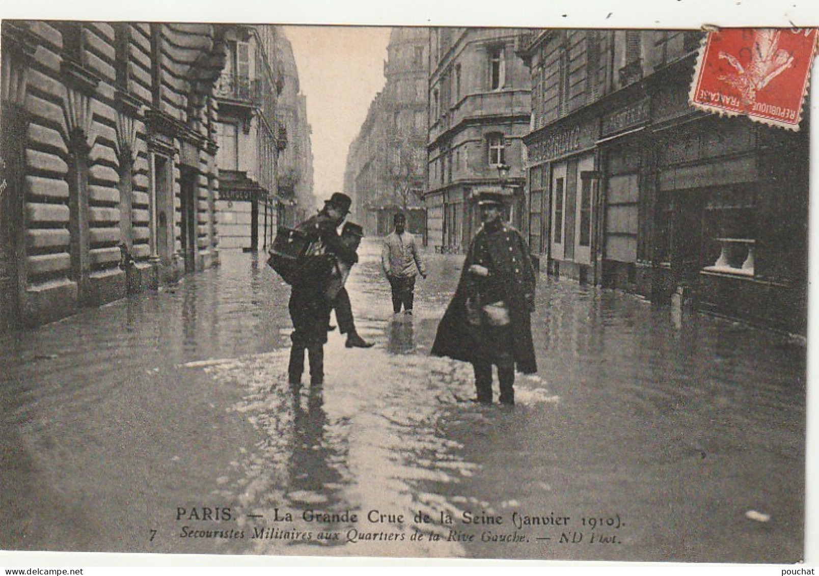 Z++ 3-(75) PARIS - LA GRANDE CRUE DE LA SEINE ( JANVIER 1910 ) - SECOURISTES MILITAIRES AUX QUARTIERS DE LA RIVE GAUCHE - Paris Flood, 1910