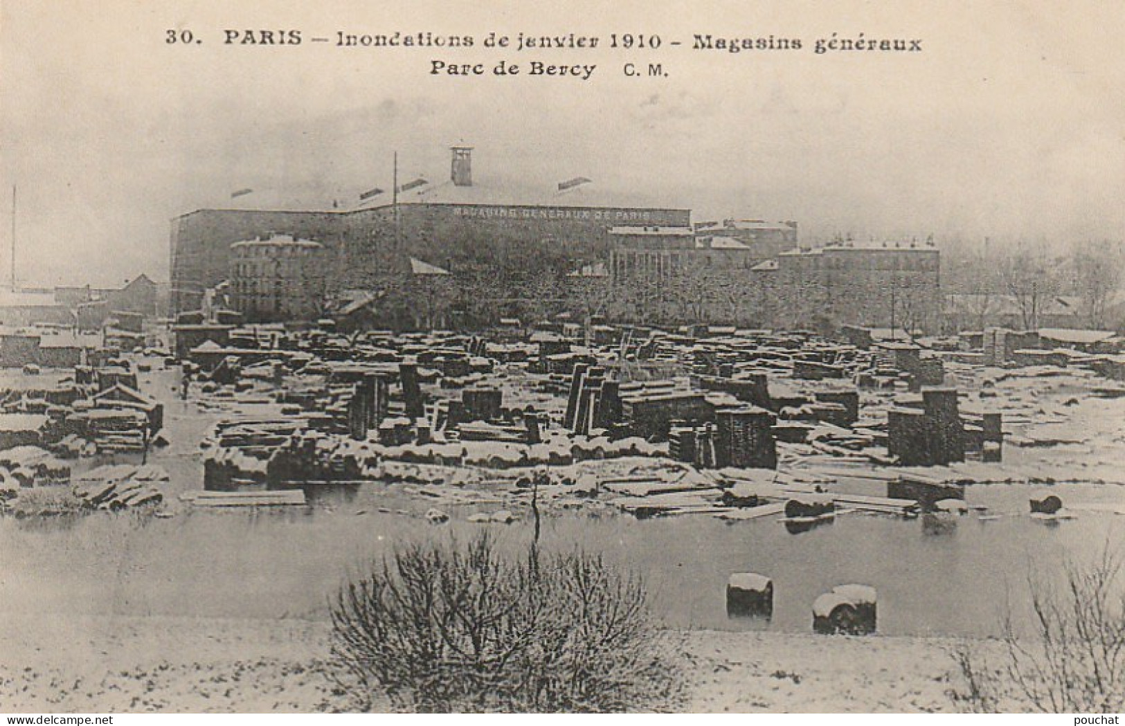 Z++ 3-(75) PARIS - INONDATIONS DE  JANVIER 1910 - MAGASINS GENERAUX - PARC DE BERCY - 2 SCANS - Paris Flood, 1910