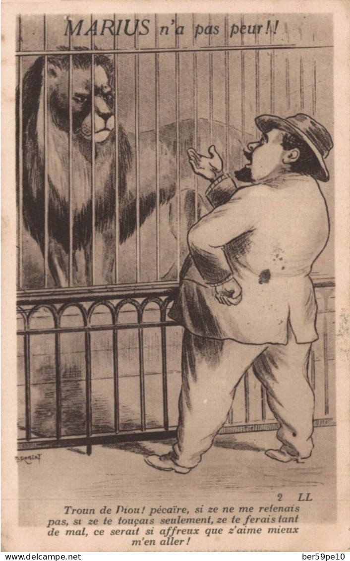 HUMOUR MARIUS N'A PAS PEUR HOMME DEVANT LA CAGE AU LION - Humor