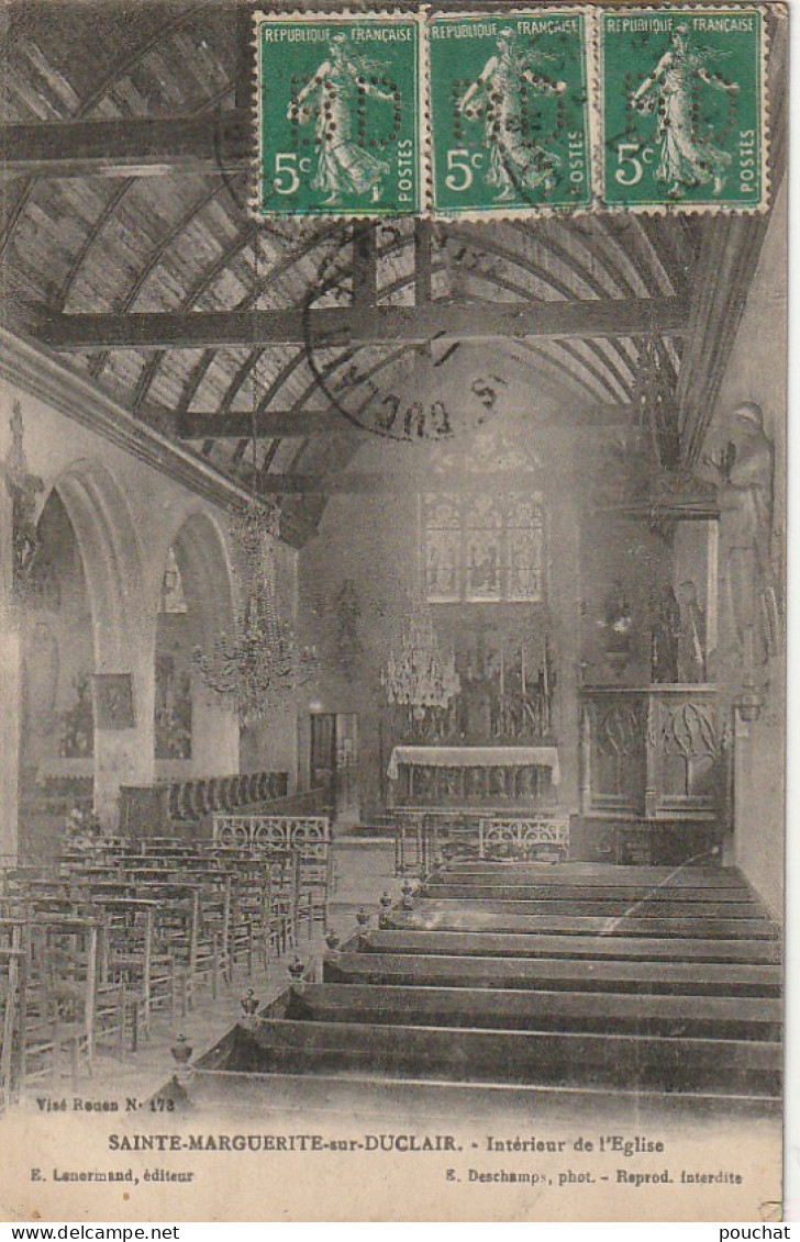 Z++ 5-(76) SAINTE MARGUERITE SUR DUCLAIR - INTERIEUR DE L' EGLISE - 2 SCANS - Altri & Non Classificati