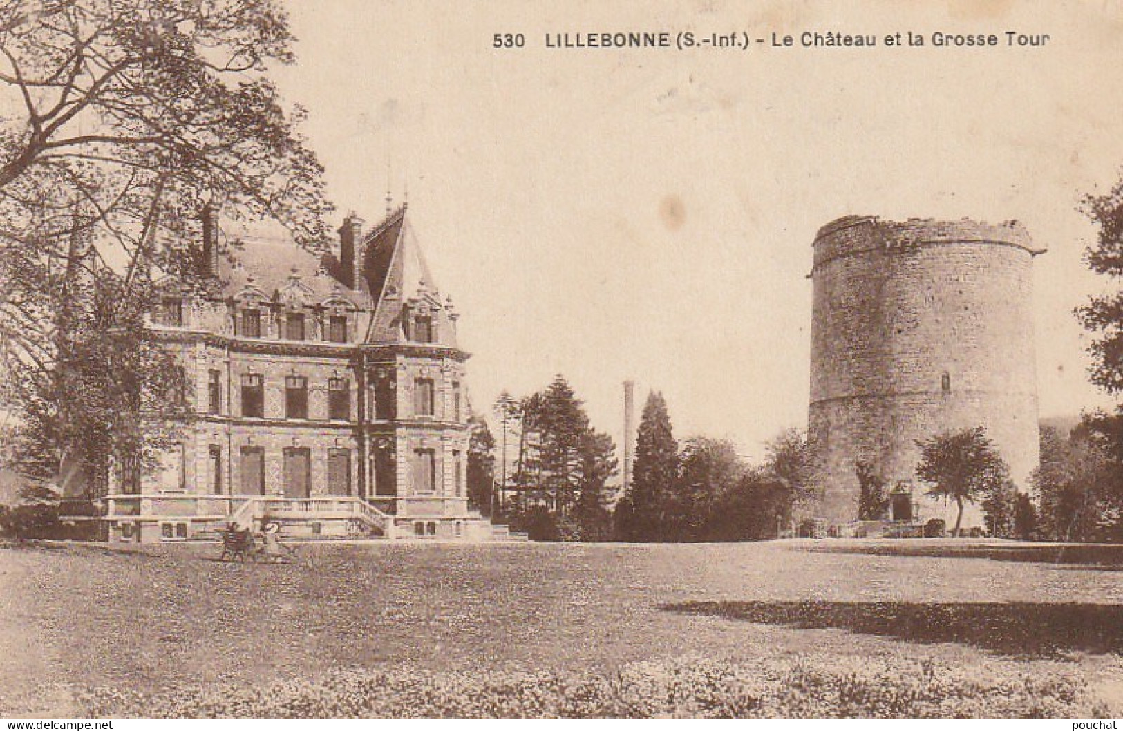 Z++ 5-(76) LILLEBONNE - LE CHATEAU ET LA GROSSE TOUR - 2 SCANS - Lillebonne