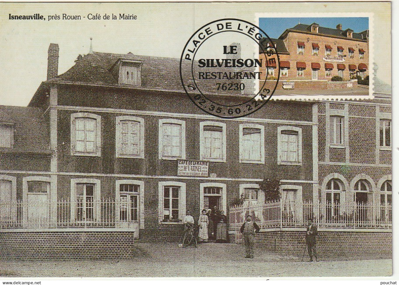 Z++ 5-(76) ISNEAUVILLE , PRES ROUEN - CAFE DE LA MAIRIE - CARTE PUB RESTAURANT SILVEISON - PROP. S.DAUSSY - REPRODUCTION - Other & Unclassified