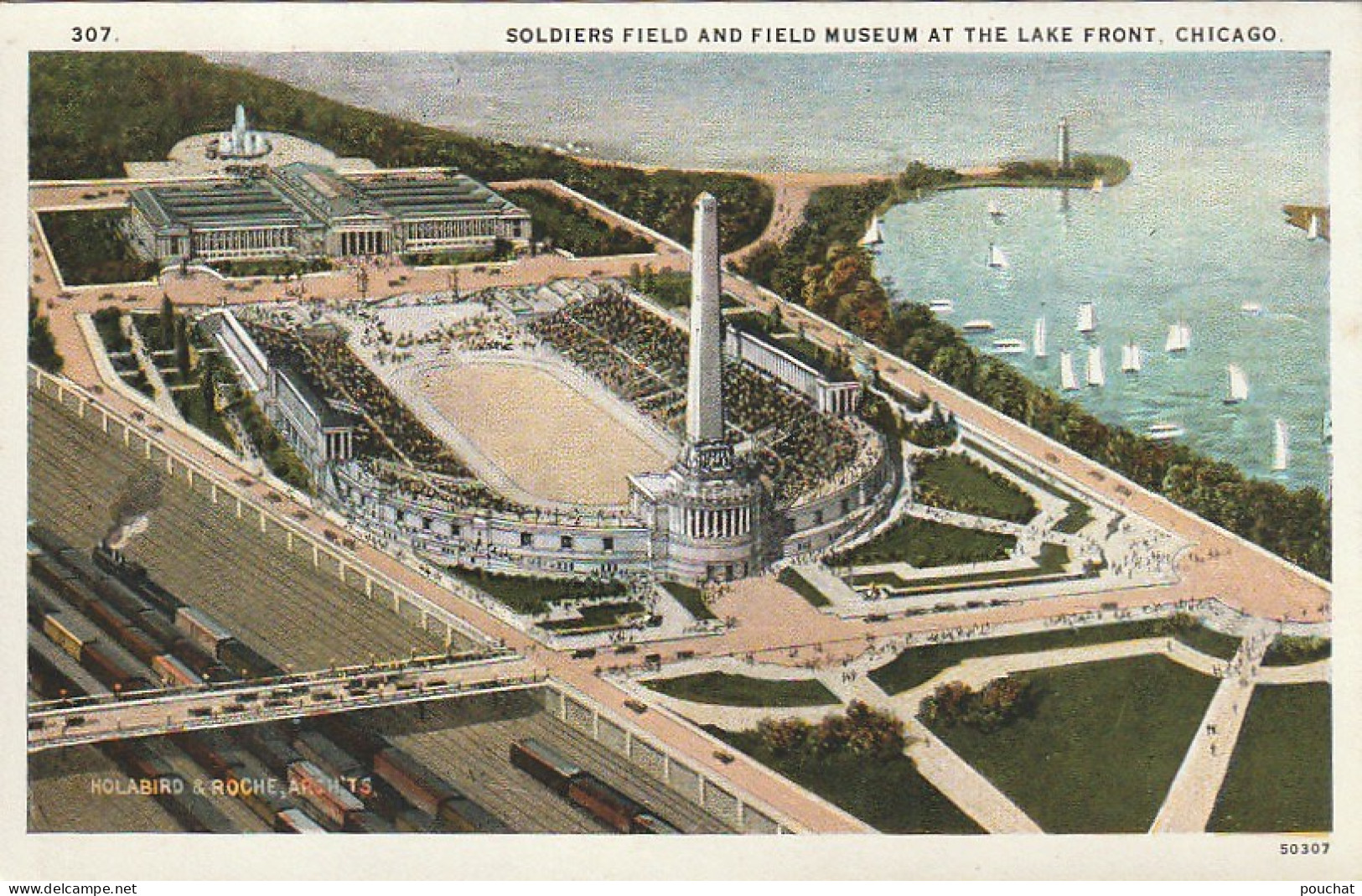 Z++ 12-(U. S. A.) SOLDIERS FIELD AND FIELD MUSEUM AT THE LAKE FRONT , CHICAGO  - 2 SCANS - Chicago