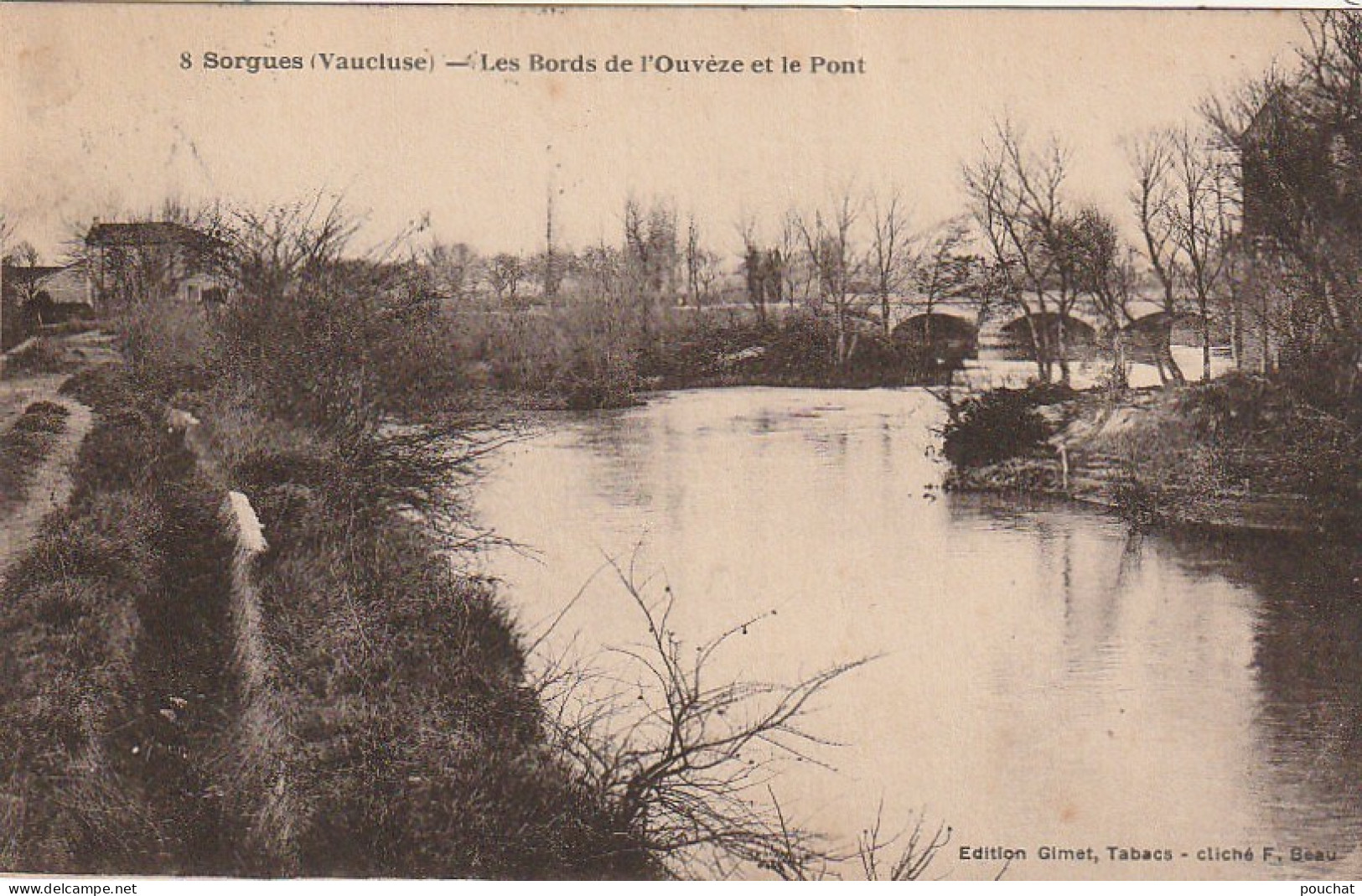 Z++ 16-(84) SORGUES - LES BORDS DE L' OUVEZE ET LE PONT  - 2 SCANS - Sorgues