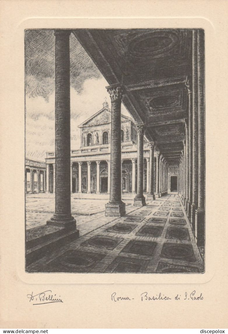 AD155 Roma - Basilica Di San Paolo - Illustrazione Illustration Dandolo Bellini / Non Viaggiata - Churches