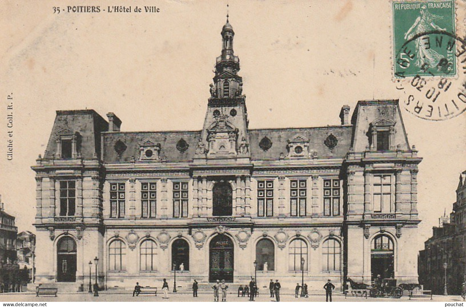 Z++ 18-(86) POITIERS - L' HOTEL DE VILLE - ANIMATION - 2 SCANS - Poitiers