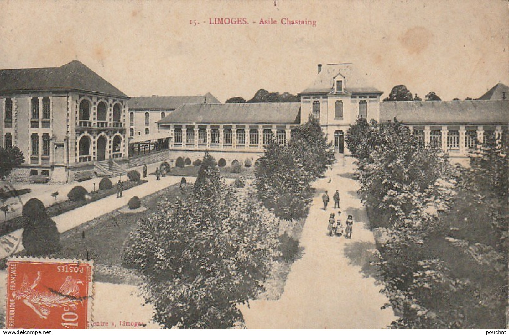 Z++ 19-(87) LIMOGES - ASILE CHASTAING - ANIMATION - VUE GENERALE SUR LES BATIMENTS - 2 SCANS - Limoges