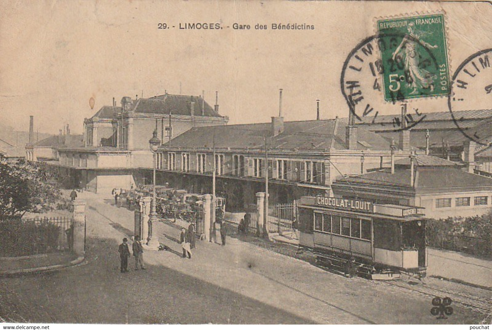 Z++ 19-(87) LIMOGES - GARE DES BENEDICTINS - TRAMWAY ( PUB CHOCOLAT LOUIT ) - 2 SCANS - Limoges