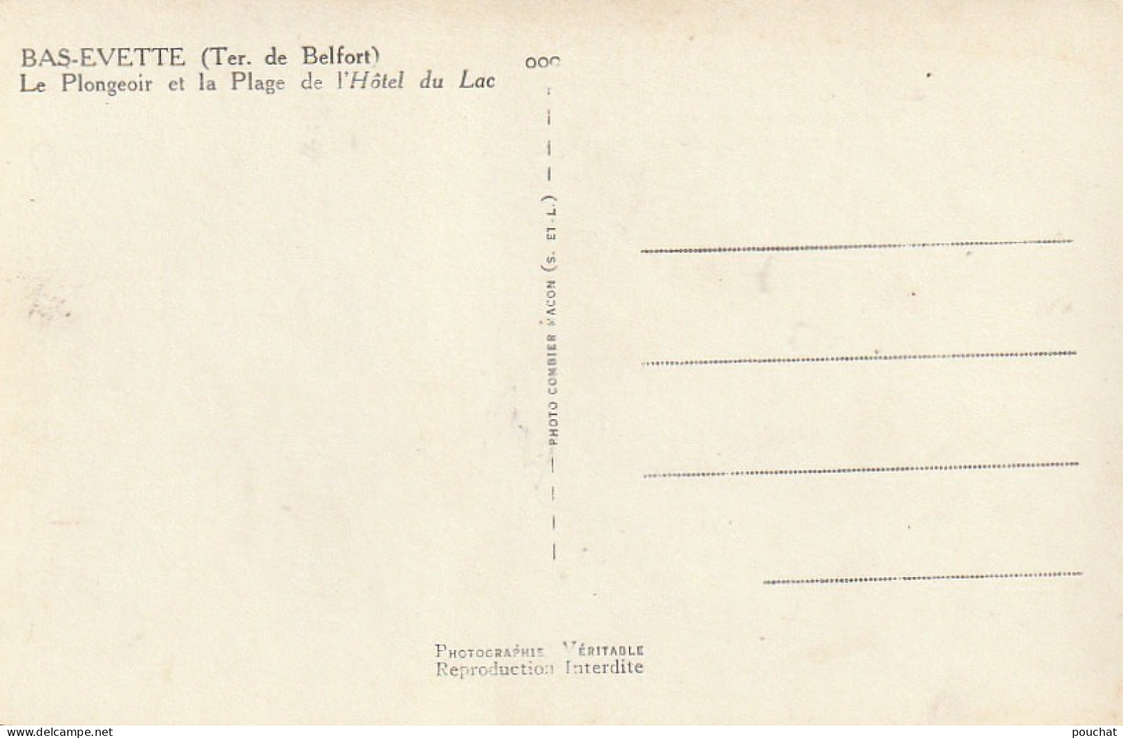 Z++ 22-(90) BAS EVETTE - LE PLONGEOIR ET LA PLAGE DE L' HOTEL DU LAC - ANIMATION - 2 SCANS - Autres & Non Classés