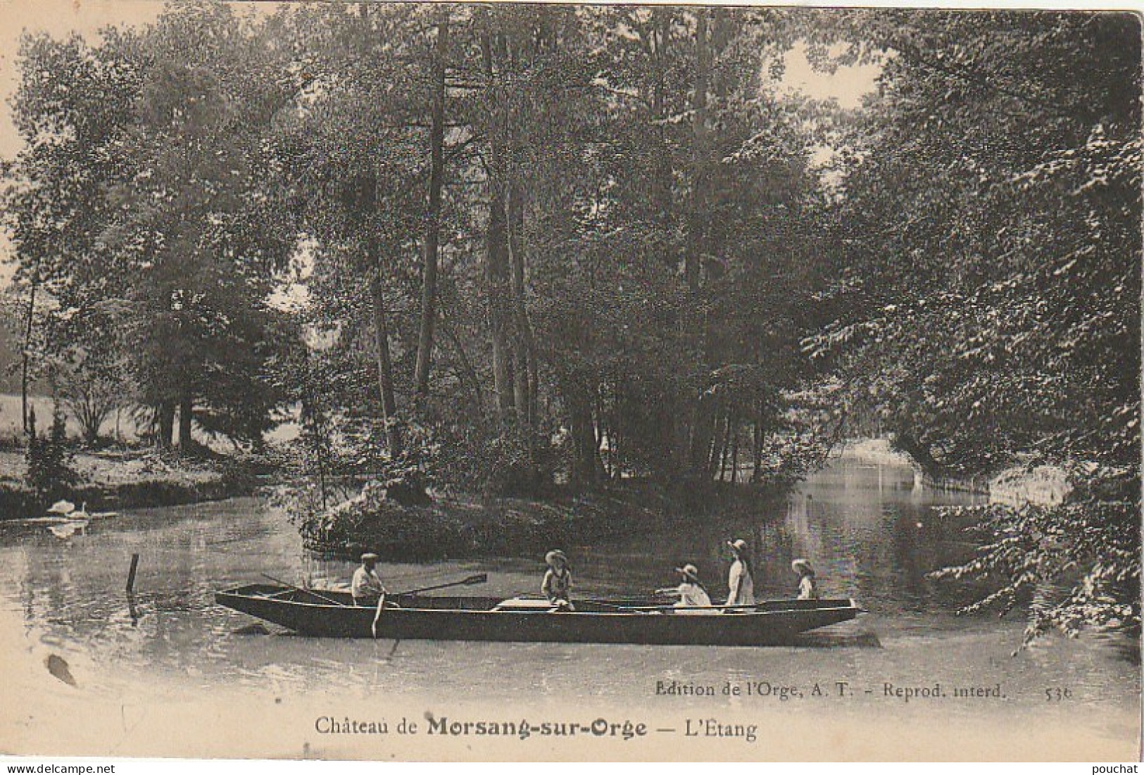 Z++ 23-(91) CHATEAU DE MORSANG SUR ORGE - L' ETANG - ANIMATION - CANOTEUR , ENFANTS - 2 SCANS - Morsang Sur Orge