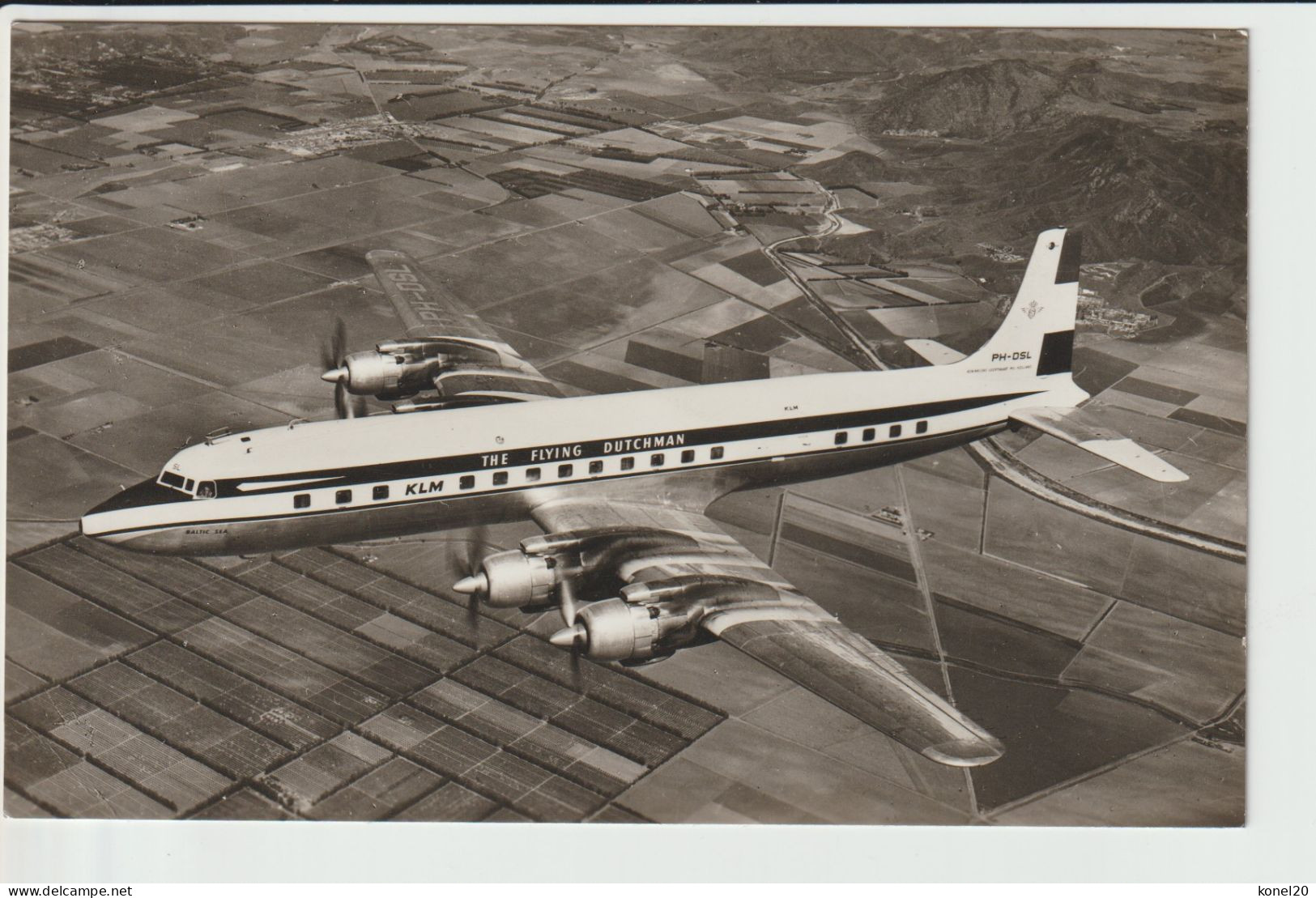 Vintage Rppc KLM Royal Dutch Airlines Douglas Dc-7 Aircraft - 1946-....: Modern Era