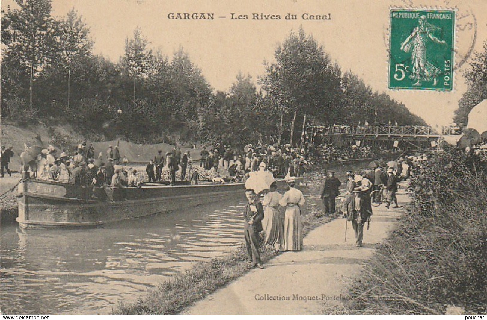 Z++ 25-(93) GARGAN - LES RIVES DU CANAL - ANIMATION - PROMENEURS - PENICHE N° IMMATRICULATION P-1815-F - Livry Gargan