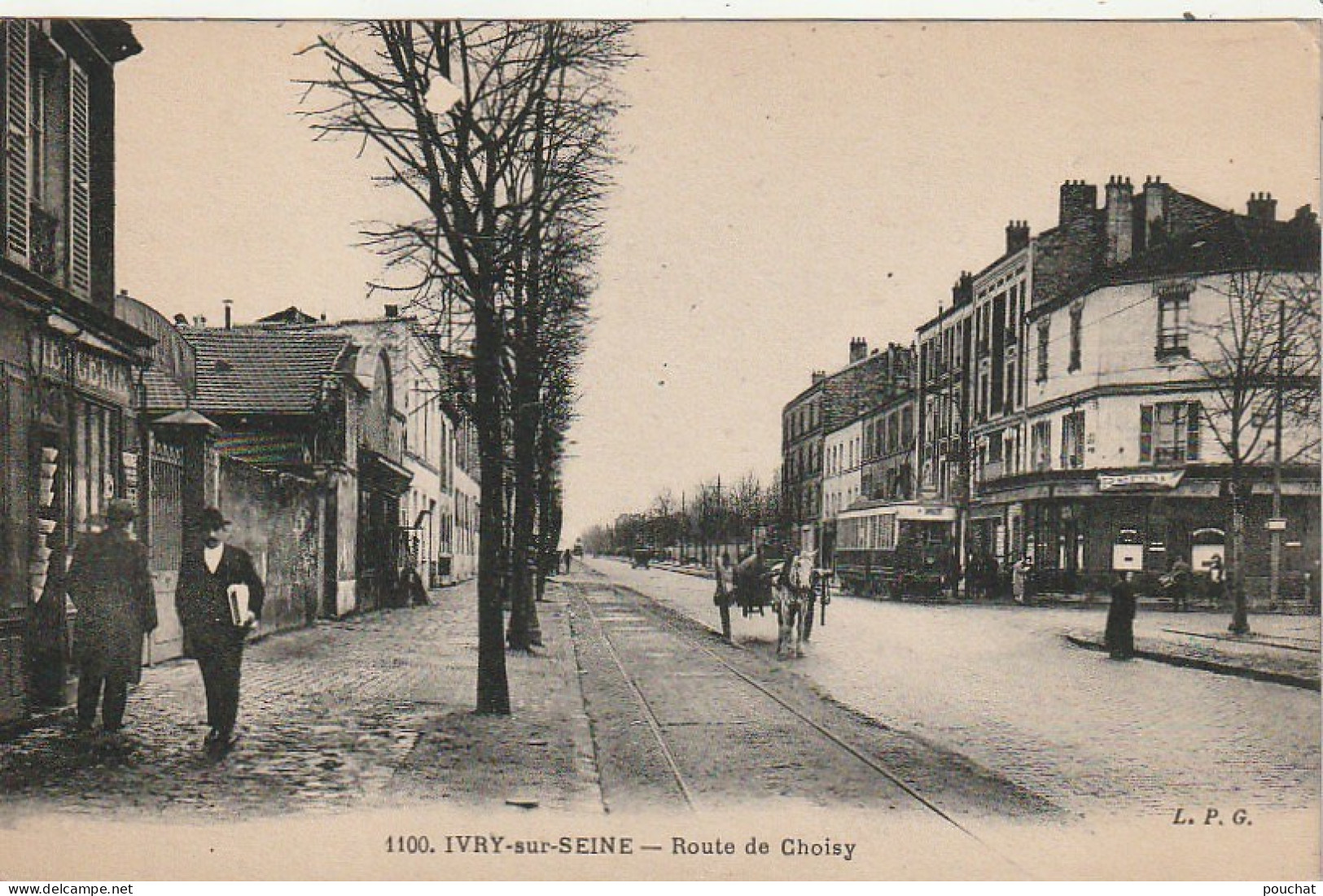 Z++ 26-(94) IVRY SUR SEINE - ROUTE DE CHOISY - ANIMATION - TRAMWAY - ATTELAGE - 2 SCANS - Ivry Sur Seine