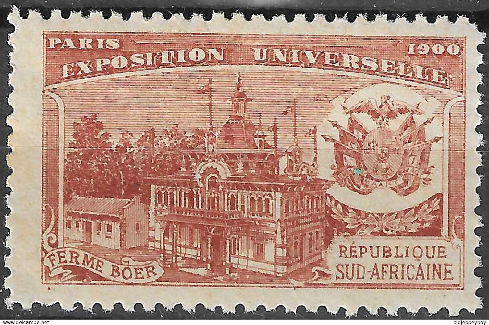 FRANCE ERINOPHILIE  EXPOSITION UNIVERSELLE 1900 PARIS Republique Sud-africaine SOUTH AFRICA Vignette CINDERELLA MNH** - 1900 – Paris (France)