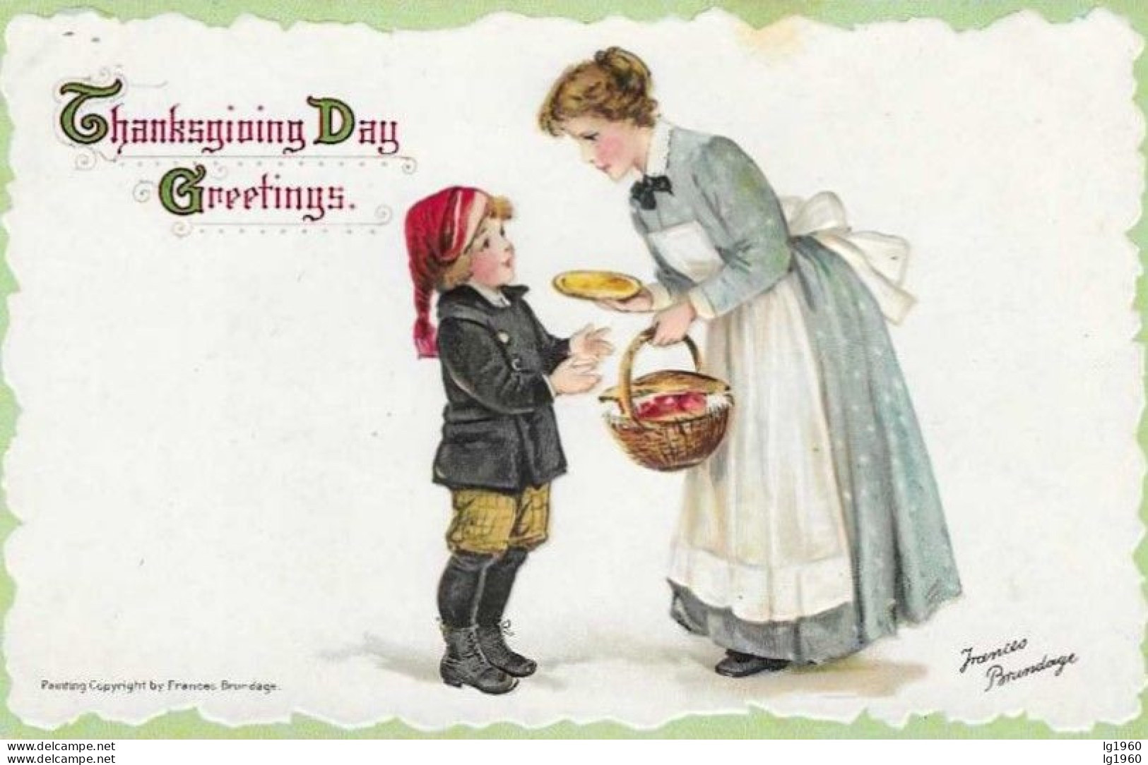 THANKSGIVING -  Frances Brundage - Reliefkaart - Embossed  - Cpa Gaufrée - Thanksgiving