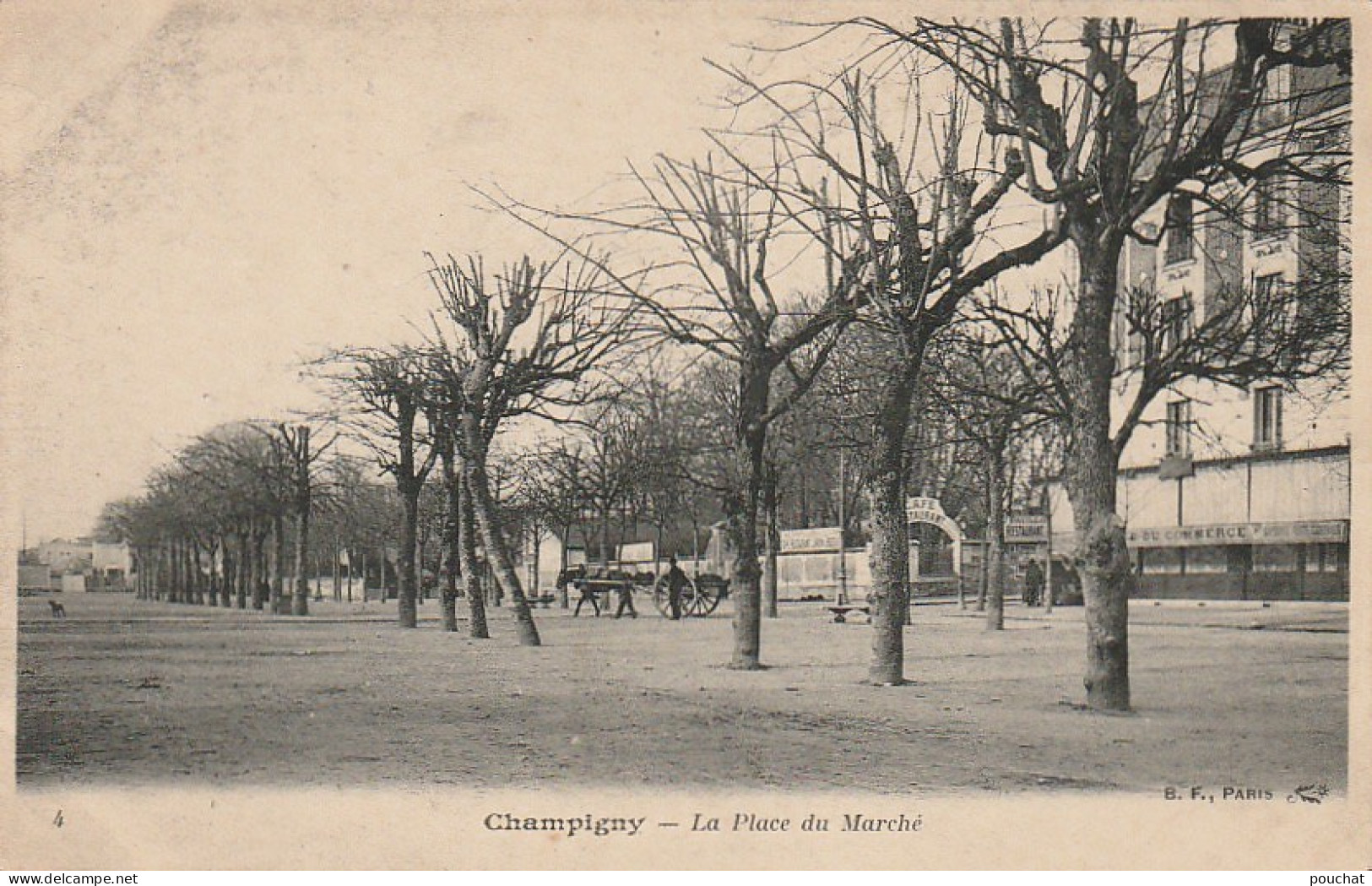 Z++ 27-(94) CHAMPIGNY - LA PLACE DU MARCHE  - CAFE DU COMMERCE - 2 SCANS - Champigny Sur Marne