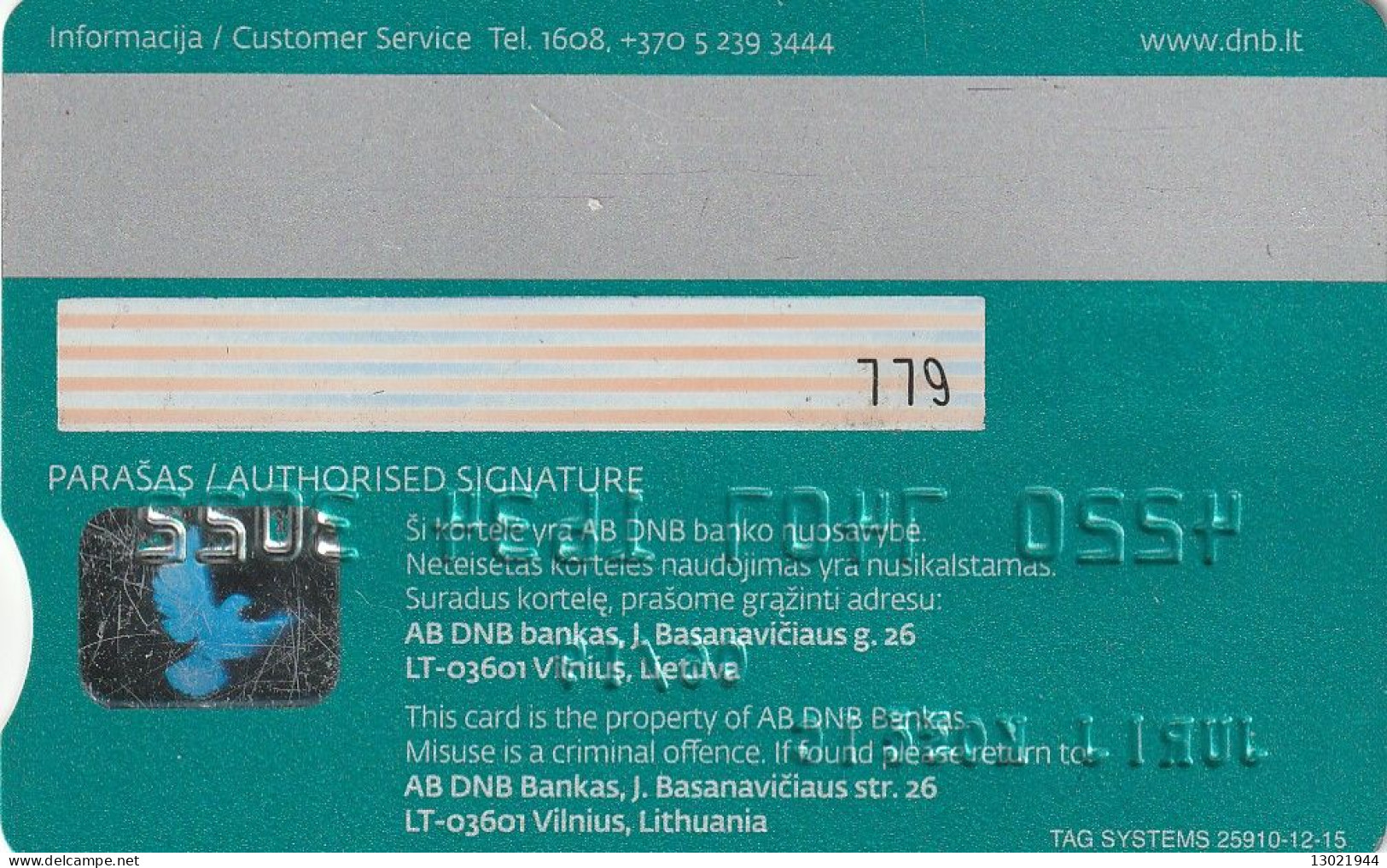 N.2 LITUANIA BANK CARDS - POSSIBLE SALE OF SINGLE CARDS - Carte Di Credito (scadenza Min. 10 Anni)