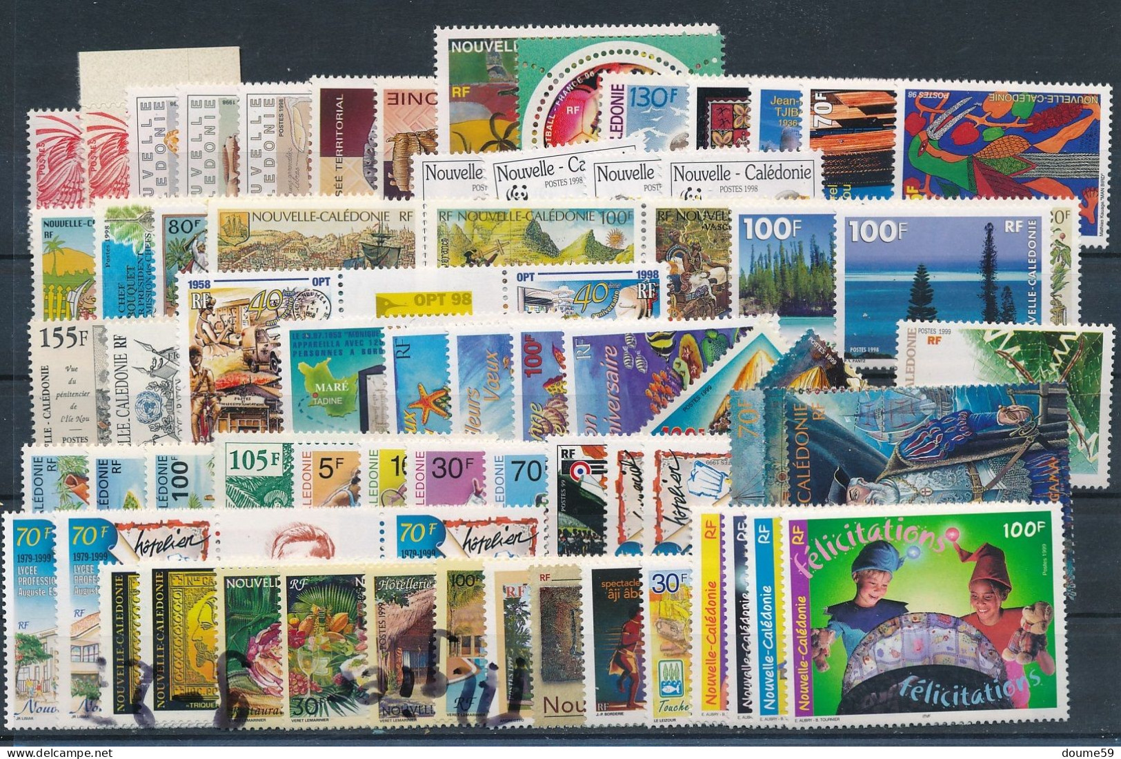 BD-399: Nelle CALEDONIE: Années 1998/99** N°747/811 (des Doubles + 3 Timbres Du Bloc N°20) - Unused Stamps
