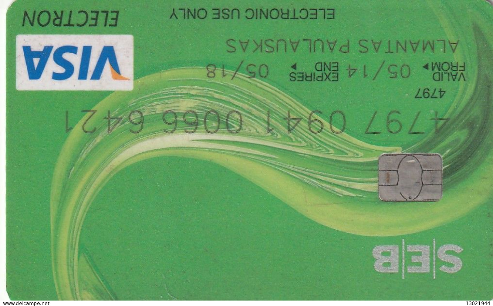 N.4 LITUANIA BANK  CARDS - POSSIBLE SALE OF SINGLE CARDS - Credit Cards (Exp. Date Min. 10 Years)