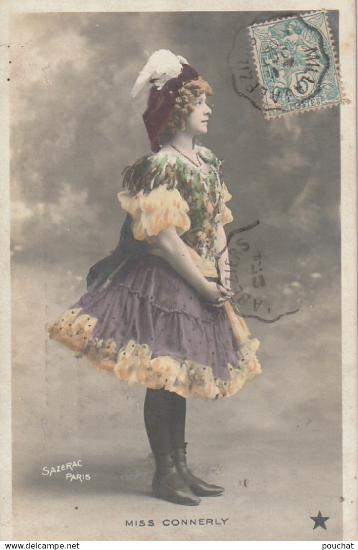 Z+ 28- MISS CONNERLY , ARTISTE  - SAZERAC , PARIS - CARTE COLORISEE - 2 SCANS - Entertainers