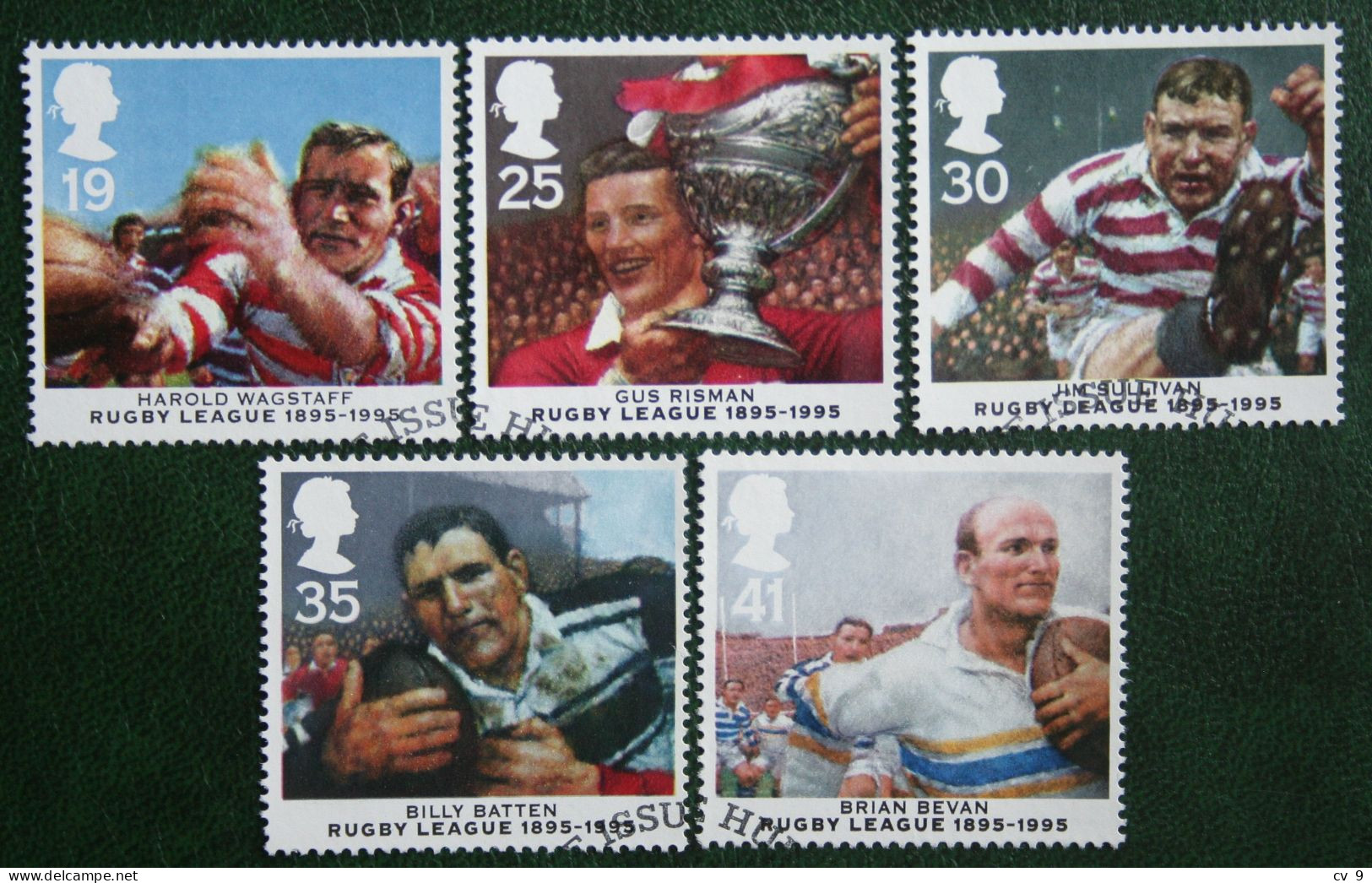 100 Years Of Rugby League Rugby Player Mi 1591-1595 1995 Used Gebruikt Oblitere ENGLAND GRANDE-BRETAGNE GB GREAT BRITAIN - Gebraucht