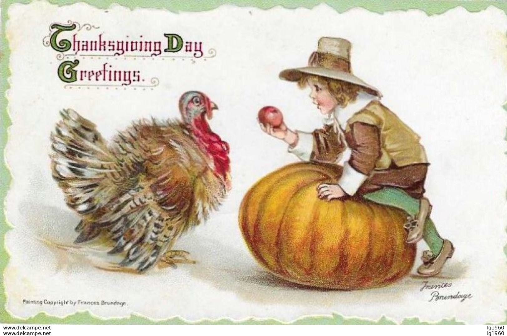 THANKSGIVING -   Frances Brundage - Reliefkaart  - Embossed  - Cpa Gaufrée - Thanksgiving