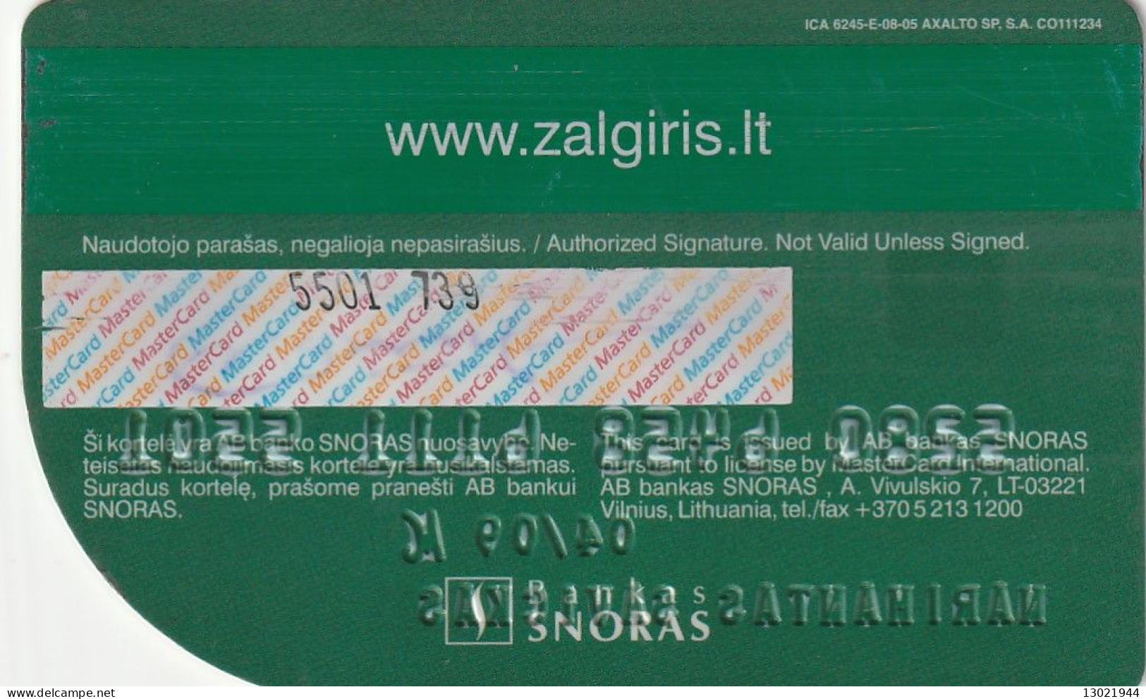 3 LITUANIA BANK  CARDS - POSSIBLE SALE OF SINGLE CARDS - Cartes De Crédit (expiration Min. 10 Ans)