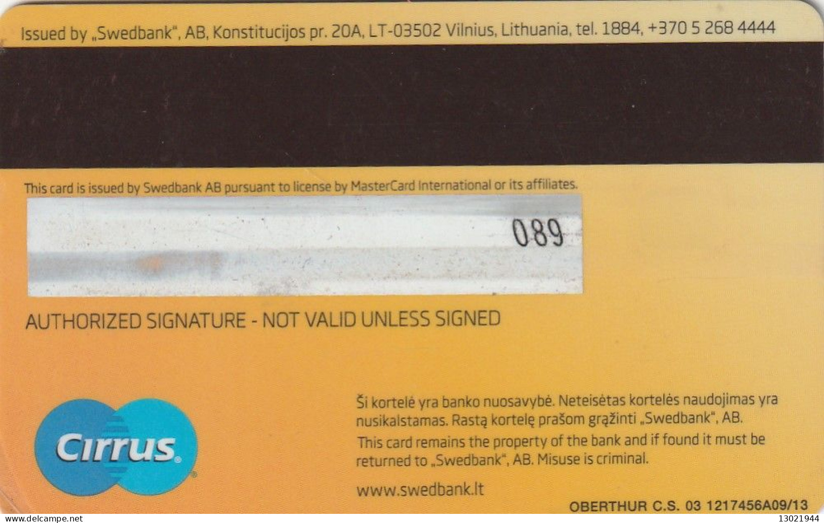 3 LITUANIA BANK  CARDS - POSSIBLE SALE OF SINGLE CARDS - Tarjetas De Crédito (caducidad Min 10 Años)