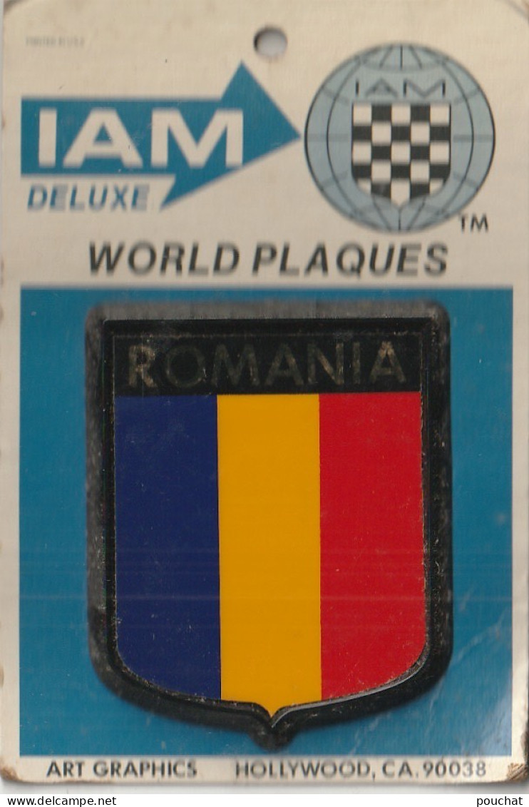 Z++ Nw- ( ROMANIA ) - WORLD PLAQUES - IAM DELUXE - PLAQUE AUTOMOBILE ADHESIVE SUR SUPPORT CARTONNE - Verkehr & Transport