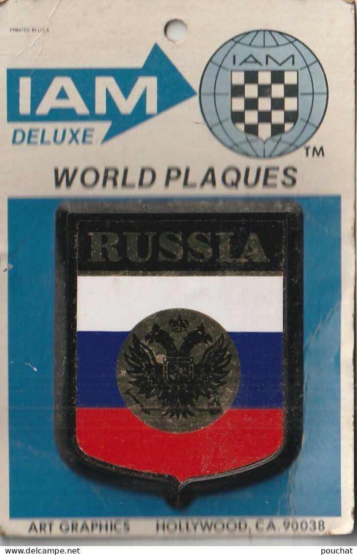 Z++ Nw- ( RUSSIA ) - WORLD PLAQUES - IAM DELUXE - PLAQUE AUTOMOBILE ADHESIVE SUR SUPPORT CARTONNE - Verkehr & Transport