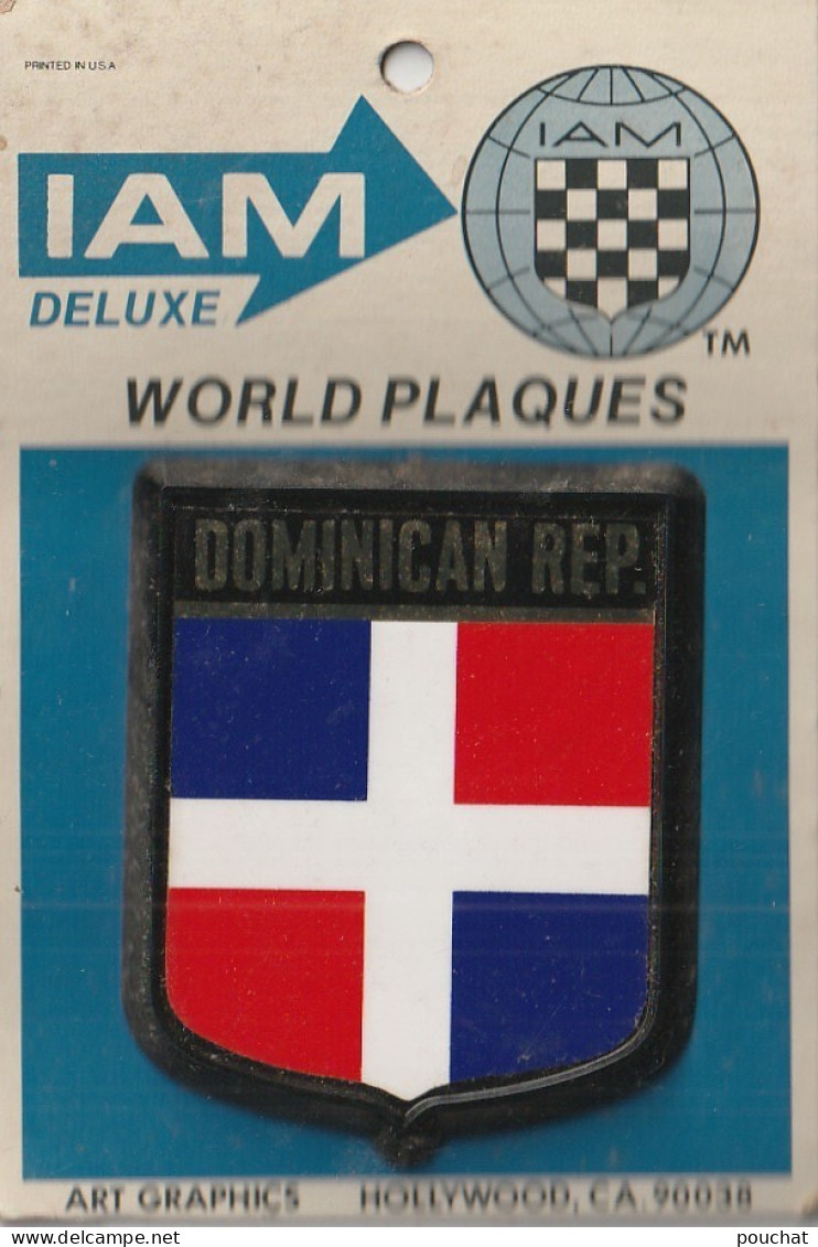 Z++ Nw- ( DOMINICAN REP. ) - WORLD PLAQUES - IAM DELUXE - PLAQUE AUTOMOBILE ADHESIVE SUR SUPPORT CARTONNE - Transporte