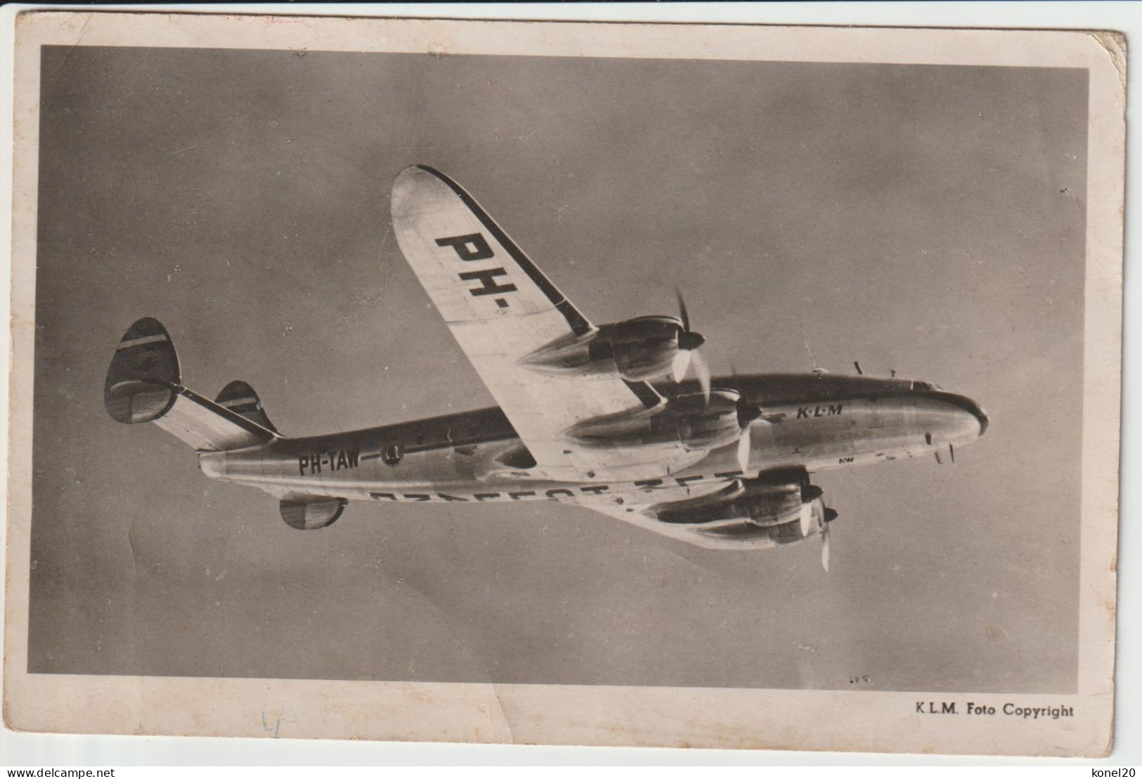 Vintage Rppc KLM K.L.M Royal Dutch Airlines Lockheed Constellation L-049 Aircraft - 1919-1938: Between Wars