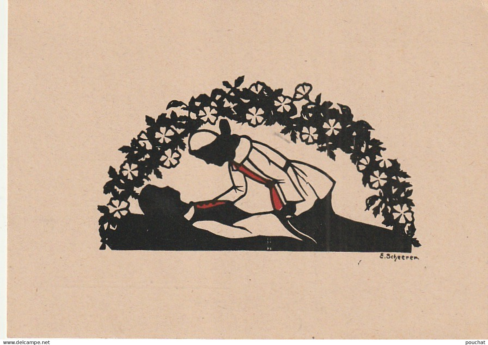 Z+ Nw 33- BLANCHE NEIGE , BELLE AU BOIS DORMANT ? , PRINCE , BAISER - SILHOUETTES - ILLUSTRATEUR SCHEERER - Silhouette - Scissor-type