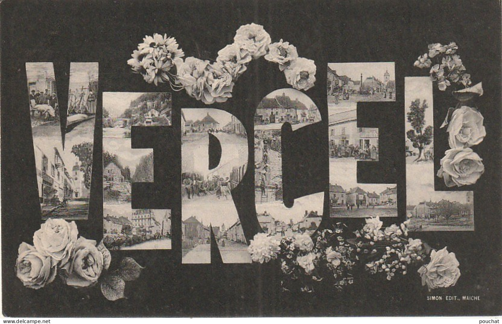 Z+ Nw 35-(25) VERCEL - CARTE FANTAISIE - LETTRES MULTIVUES - DECOR FLORAL - EDIT. SIMON , MAICHE - Greetings From...