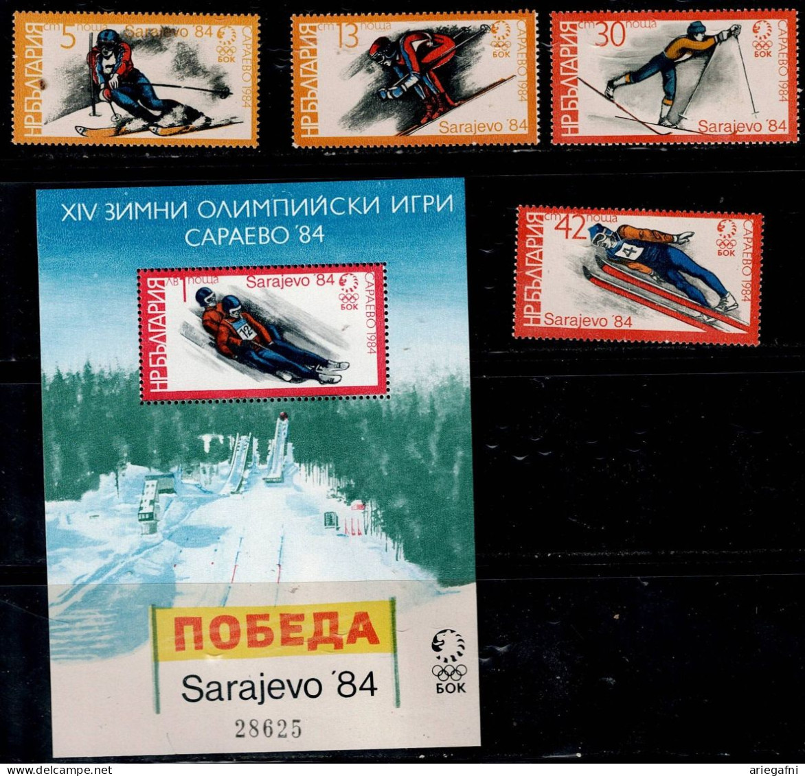 BULGARIA 1984 WINTER OLYMPICS GAMES SARAJEVO MI No 3201-4+BLOCK 135 MNH VF!! - Nuevos